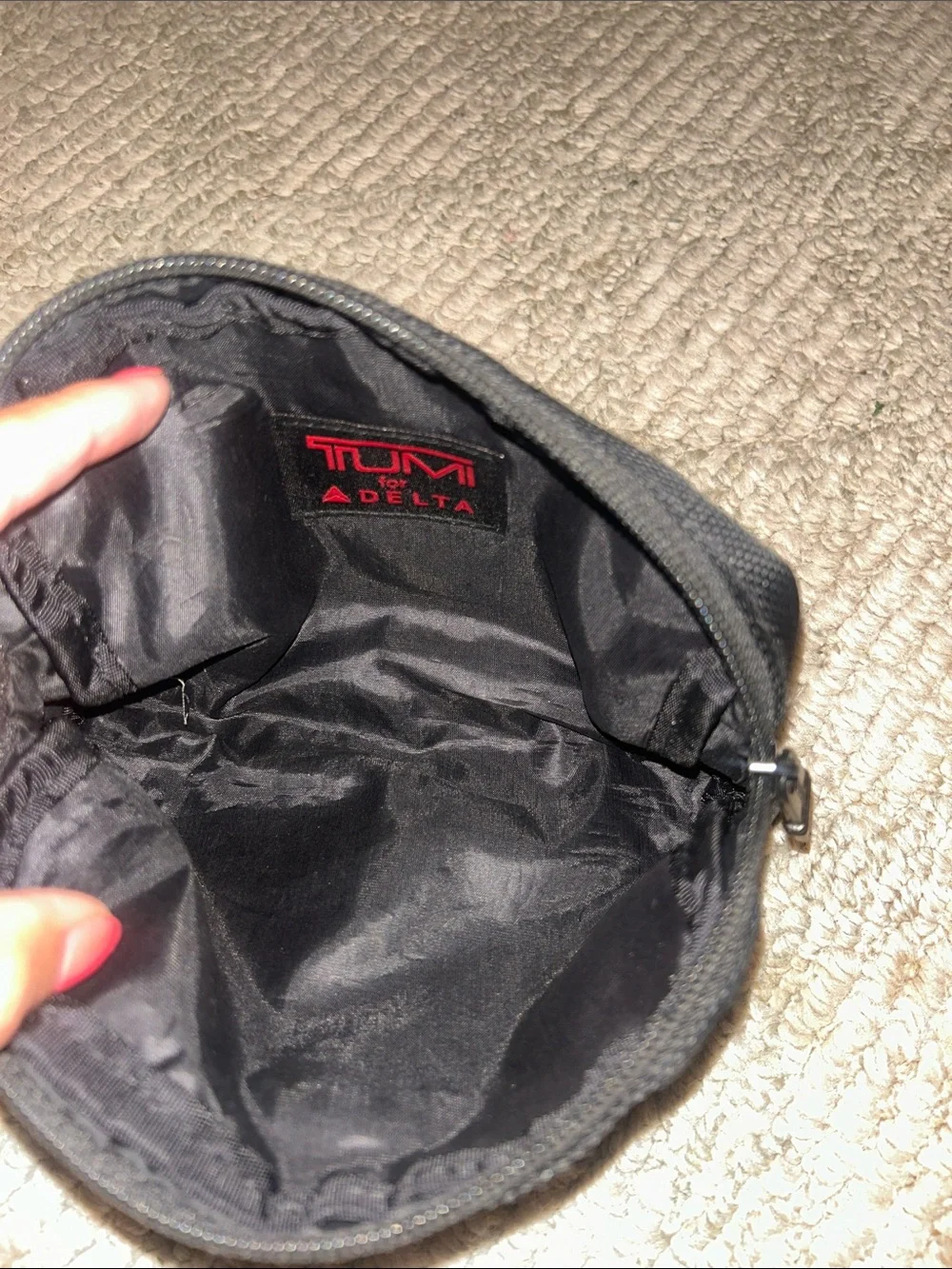 Tumi for Delta Black Nylon Toiletry Pouch